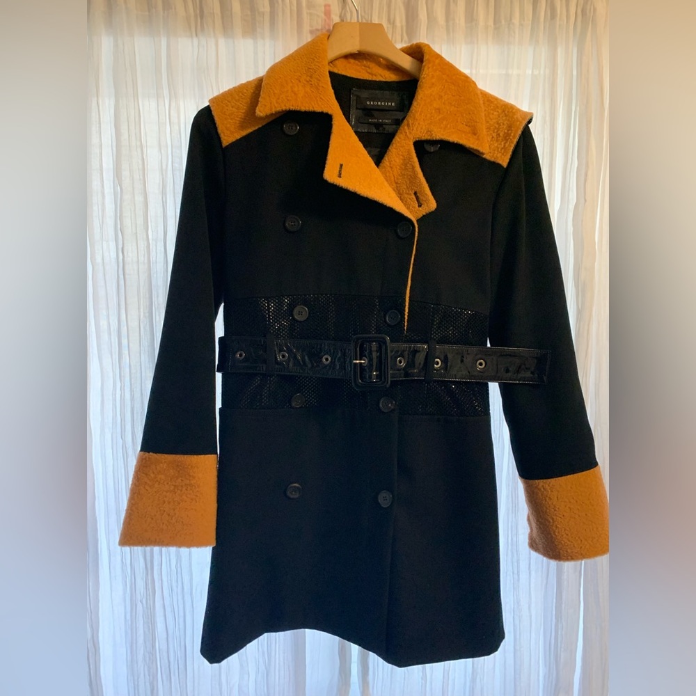 RARE Georgine Newton Wool leather Coat - Picture 4 of 16